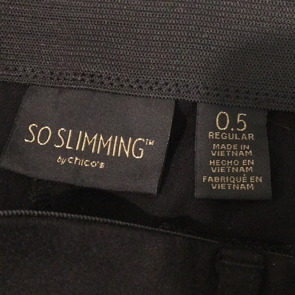 Chicos Black Pants Womens 0.5 So Slimming Stretch Classic Ankle Cropped - Picture 5 of 10